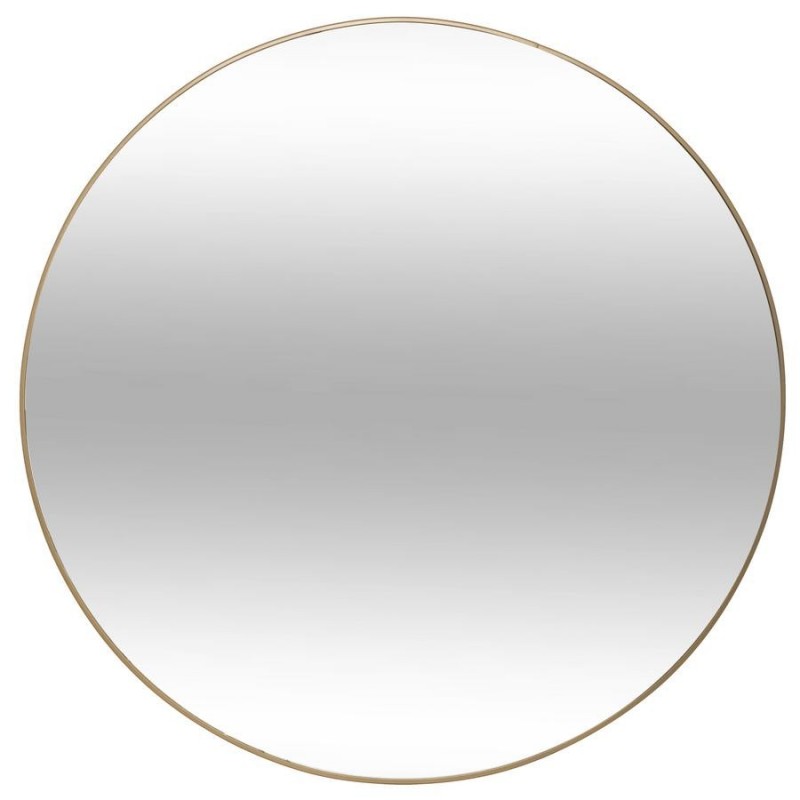 MIROIR ROND EN METAL DORE