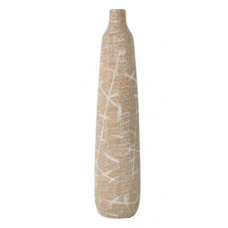 VASE DUNE FIN GRES BEIGE BLANC