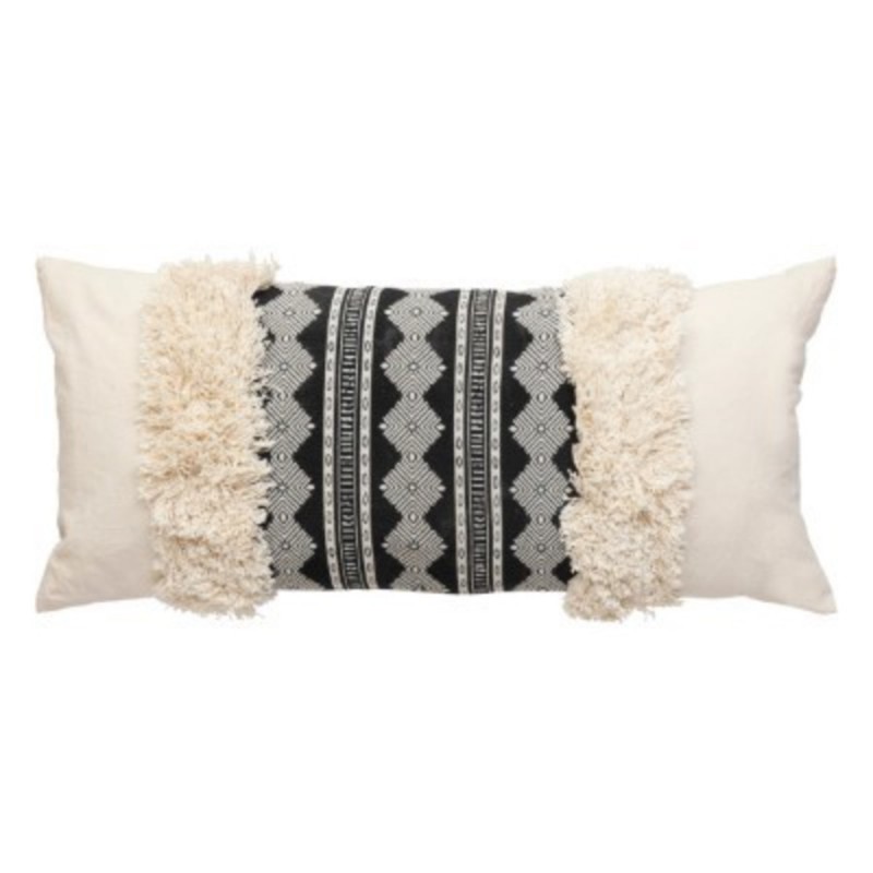 COUSSIN JACQUARD NOIR ET BEIGE