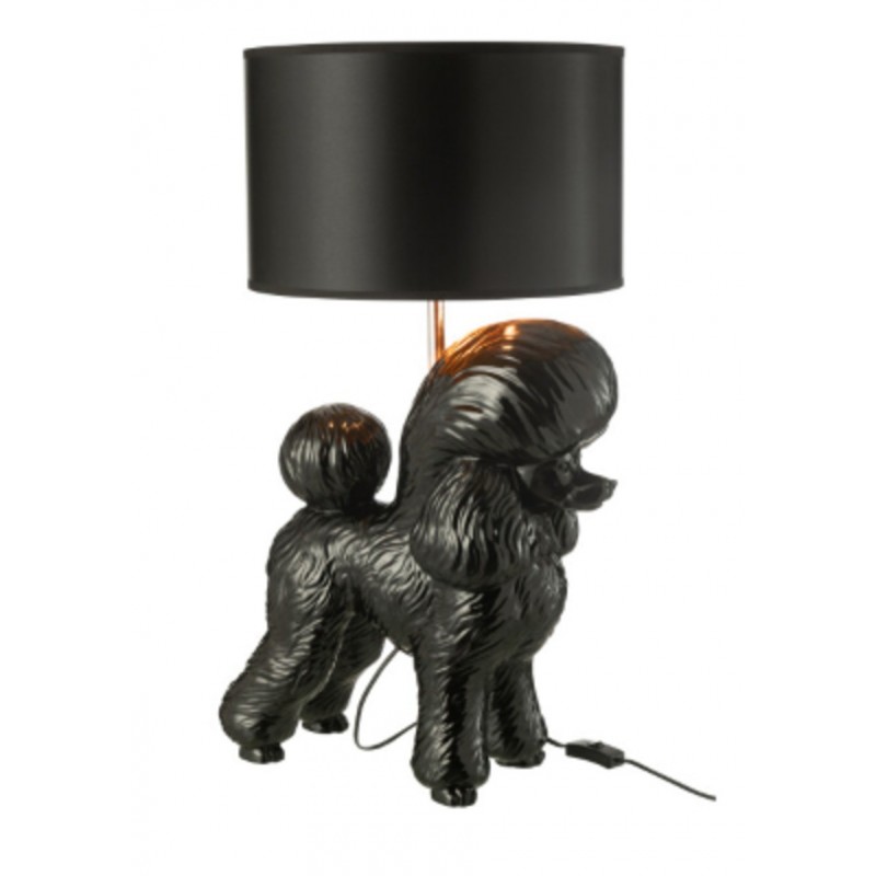 LAMPE CANICHE EN RESINE NOIR