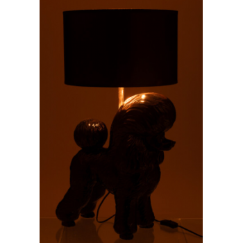 LAMPE CANICHE EN RESINE NOIR