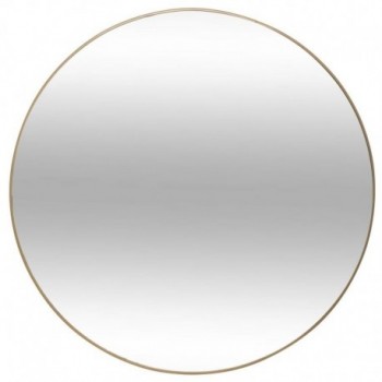 MIROIR ROND EN METAL DORE