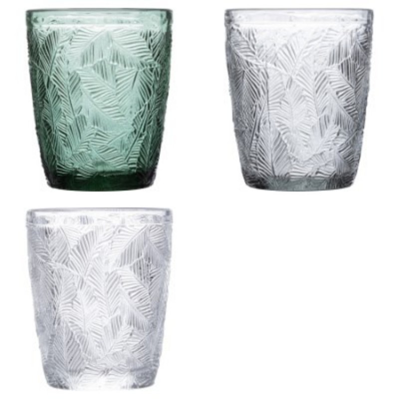 VERRE BAS 30CL MOTIF FEUILLE