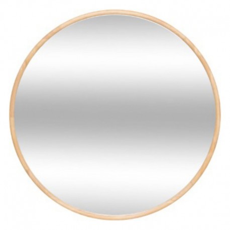 MIROIR ROND EN BOIS BEIGE