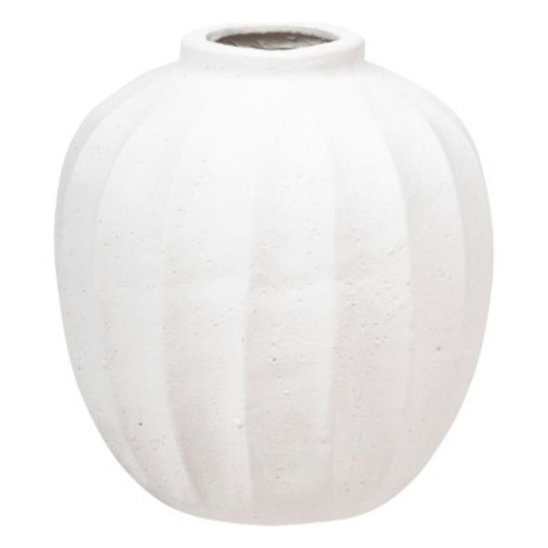 VASE BOULE EN CERAMIQUE BLANC