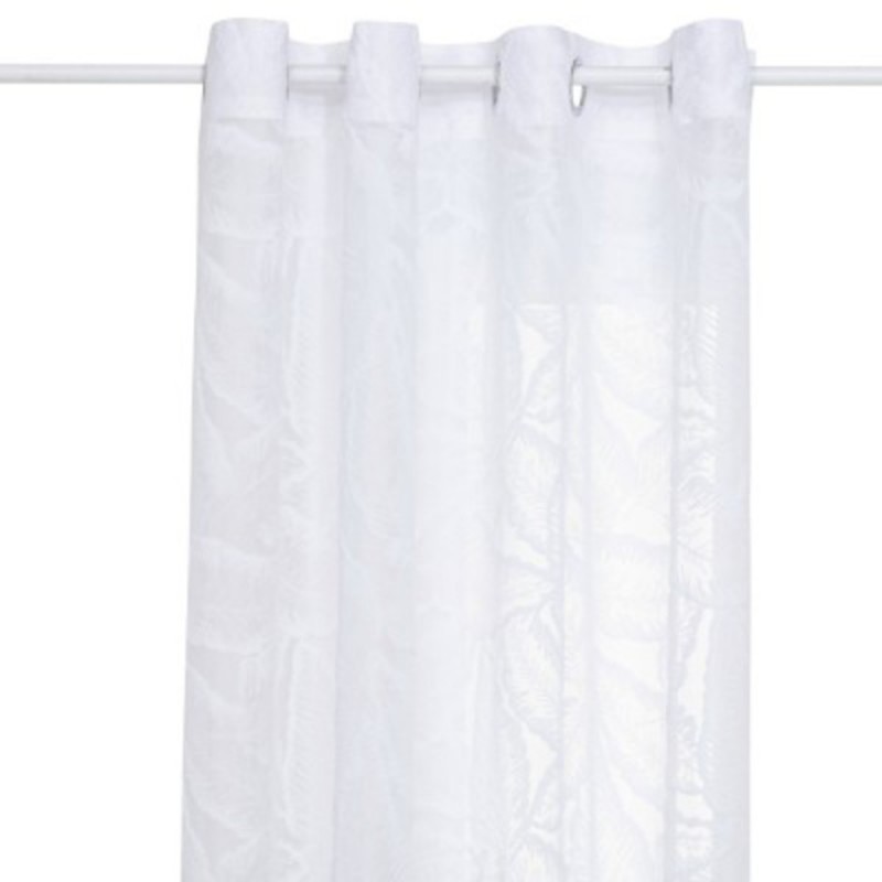 VOILAGE MOTIF FEUILLES BLANC