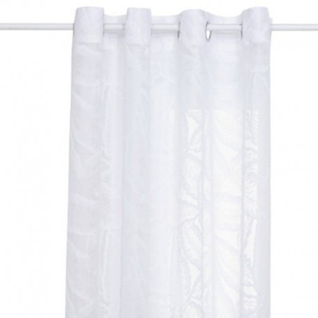 VOILAGE MOTIF FEUILLES BLANC