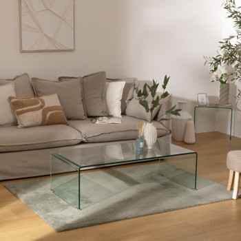 TABLE BASSE EN VERRE TREMPE