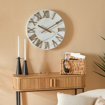 HORLOGE EFFET MARBRE ET DORE