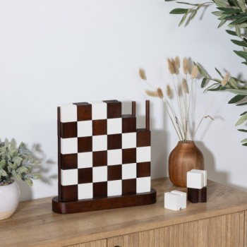 PLATEAU DE JEU DAMIER EN BOIS