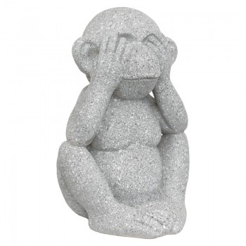 STATUE SINGE EN RESINE GRIS