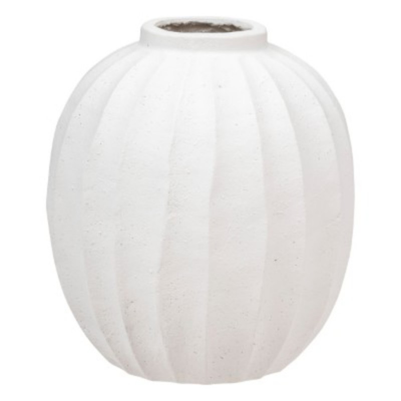 VASE BOULE EN CERAMIQUE BLANC