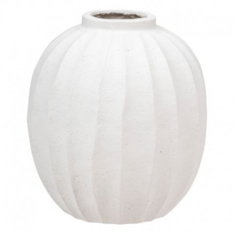 VASE BOULE EN CERAMIQUE BLANC