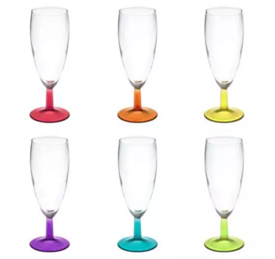 LOT DE 6 FLUTES EN VERRE︱Lory
