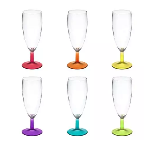 LOT DE 6 FLUTES EN VERRE︱Lory