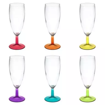 LOT DE 6 FLUTES EN VERRE︱Lory
