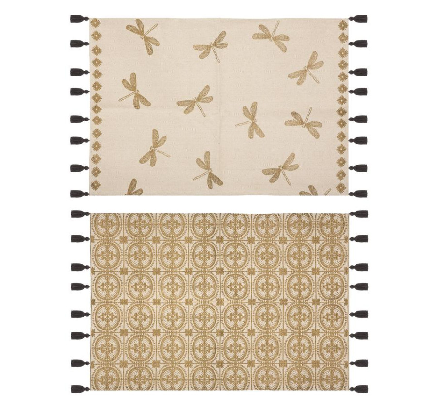 TAPIS 100%COTON LIN ET MARRON