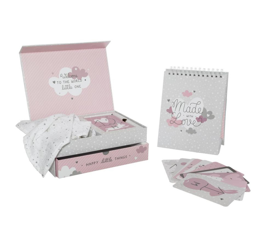 COFFRET CADEAUX ROSE NAISSANCE