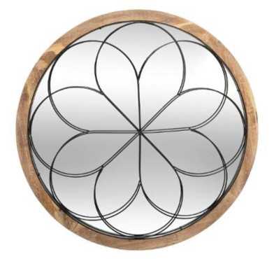 MIROIR CONTOUR BOIS ROSACE︱Lory