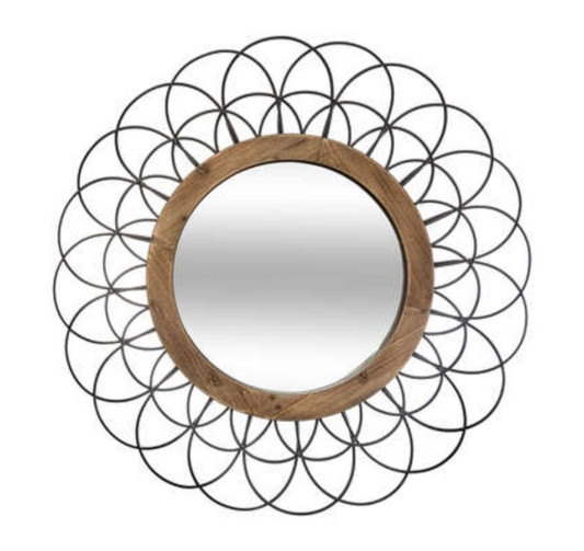 MIROIR METAL/BOIS FLEUR︱Lory