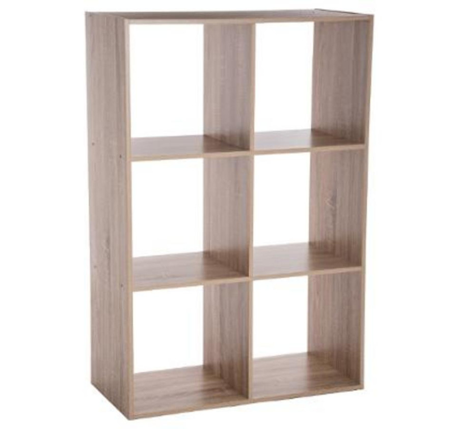 ETAGERE BOIS 6 CASES MIX