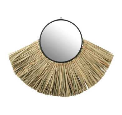 MIROIR FEUILLE EN METAL NOIR︱Lory