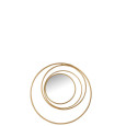 MIROIR 4 CERCLES METAL OR