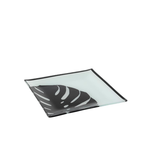 ASSIETTE FEUILLE CARREE NOIRE︱Lory