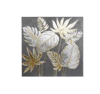TABLEAU TOILE BOIS FEUILLES︱Lory