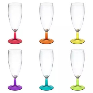 LOT DE 6 FLUTES EN VERRE︱Lory