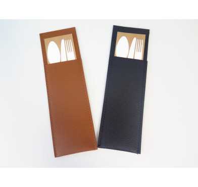 POCHETTE RANGE COUVERT MARRON︱Lory