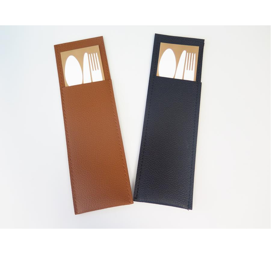 POCHETTE RANGE COUVERT MARRON