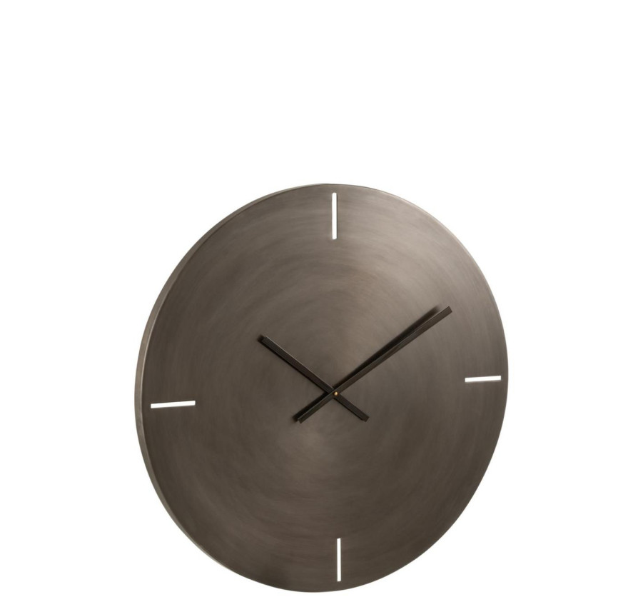 HORLOGE RONDE METAL GRIS FONCE