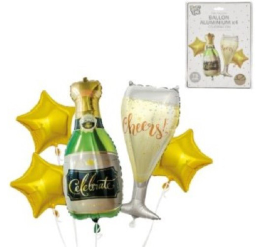 BALLON ALUMINIUM CHAMPAGNE X4︱Lory