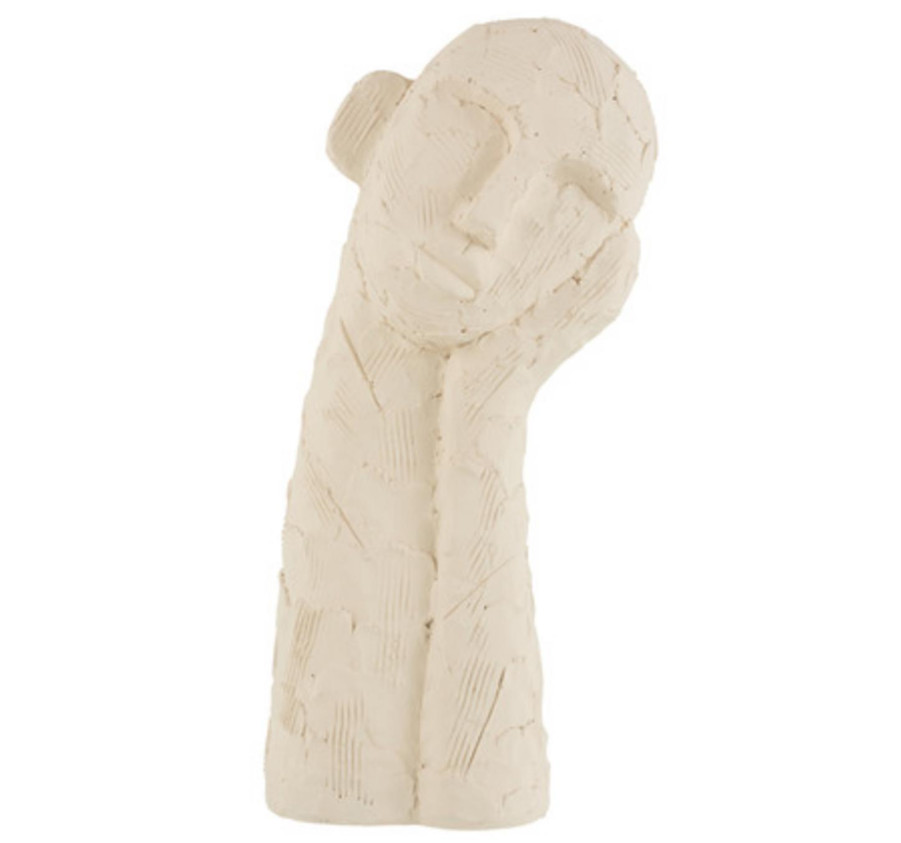 PERSONNAGE EN CIMENT BLANC