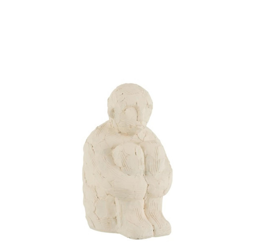 PERSONNAGE EN CIMENT BLANC