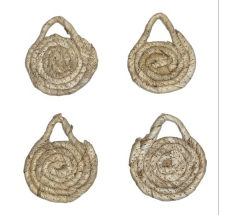 SET 4 SOUS VERRE EN OSIER