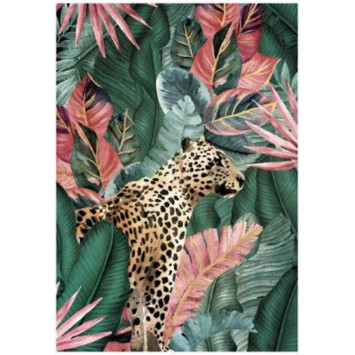 TOILE IMP GUEPARD ET FEUILLAGE︱Lory