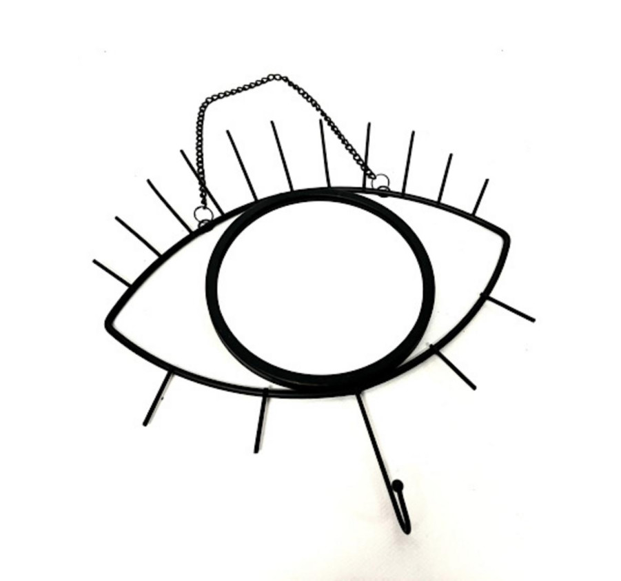 MIROIR EN METAL NOIR 25X27CM