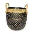 PANIER ROND BAMBOU COLORIS