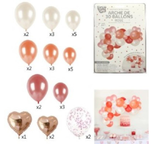 ARCHE DE 30 BALLONS ROSE︱Lory