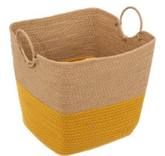 PANIER CARRE OCRE ET NATUREL︱Lory