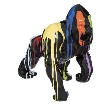 STATUE GORILLE EN RESINE NOIR︱Lory