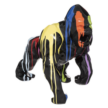 STATUE GORILLE EN RESINE NOIR︱Lory