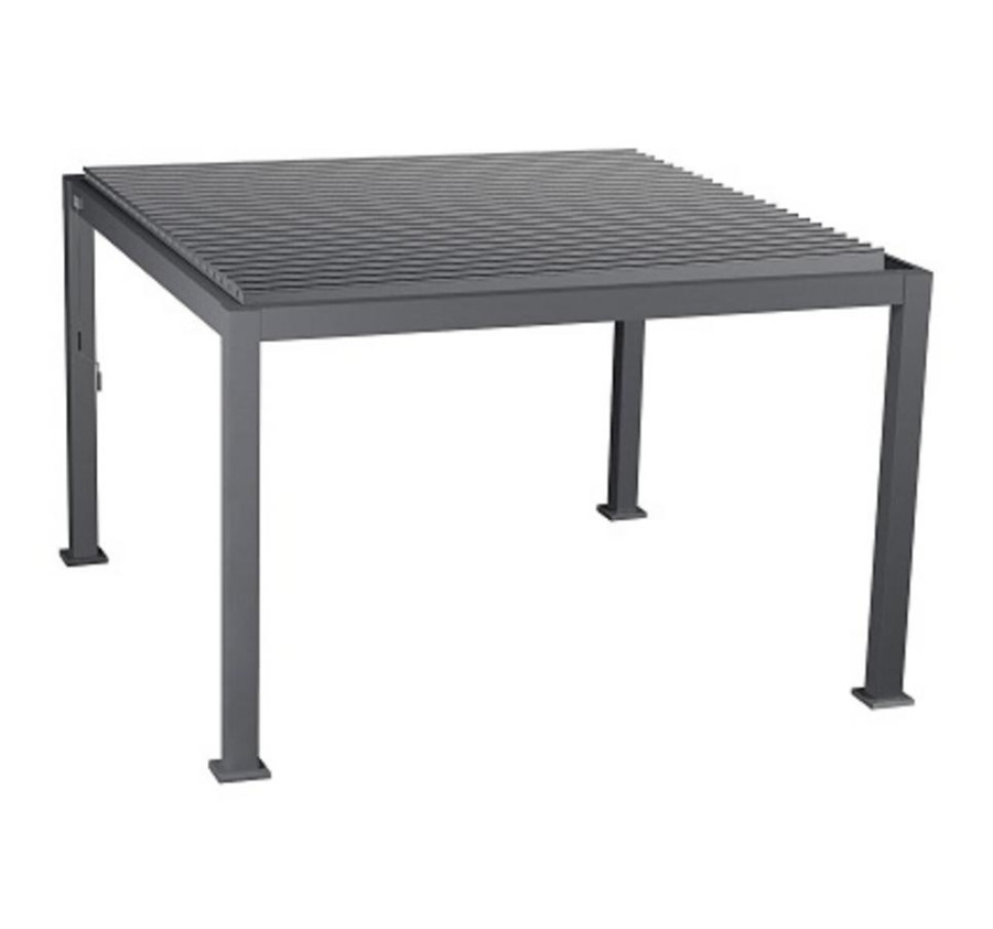 PERGOLA GRISE AVEC LATTES