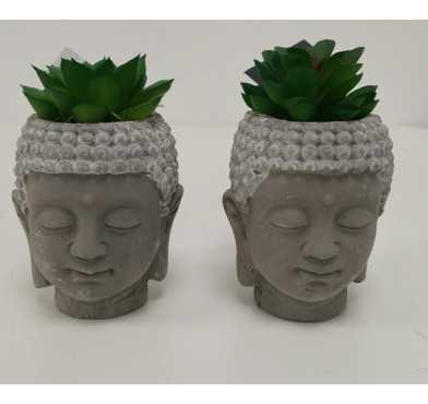 POT TETE DE BOUDDHA EN CIMENT︱Lory