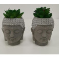 POT TETE DE BOUDDHA EN CIMENT