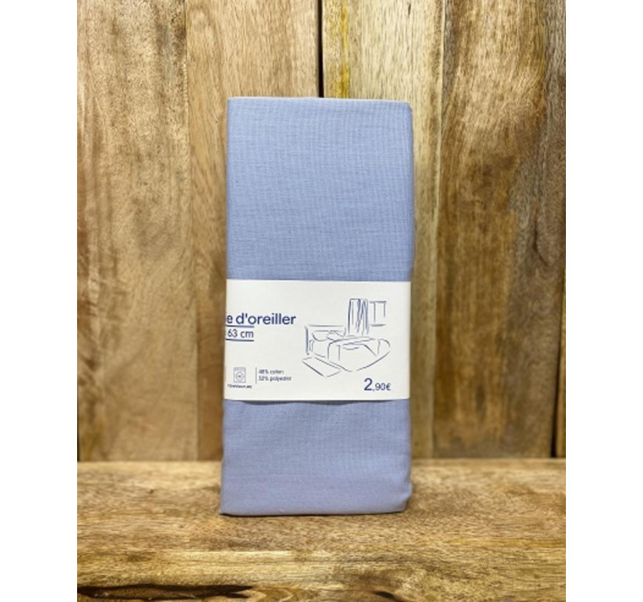 TAIE OREILLER 63X63CM BLEU