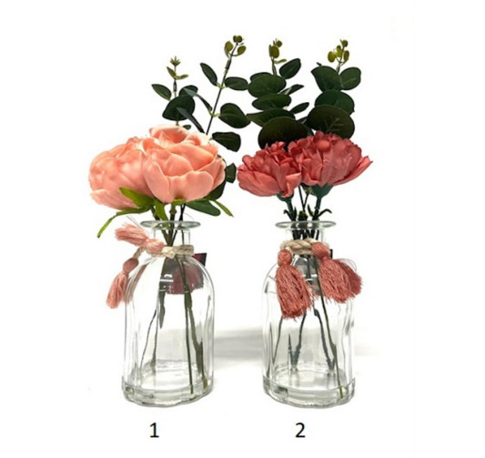 VASE EN VERRE AVEC FLEURS︱Lory