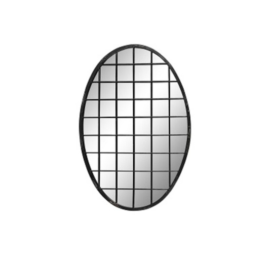 MIROIR OVALE GRILLAGE NOIR︱Lory